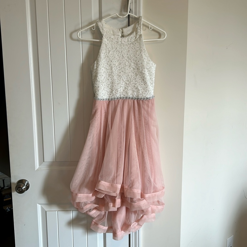 Girls formal dress with rhinestone detail